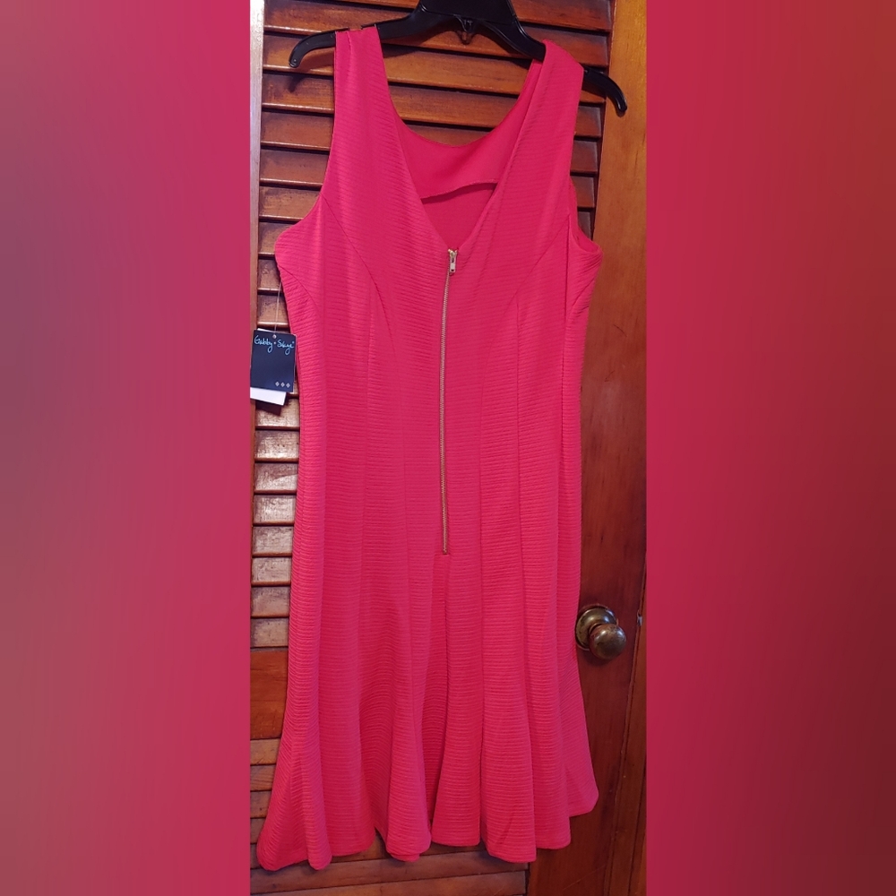 ✨Fabulous!✨Gabby Skye Red Fit-N-Flare Dress 8 NWT - Picture 4 of 5